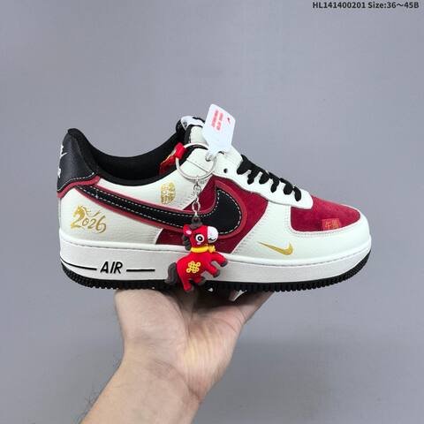 Nike Air Force 1 Low White Red Black Gold EU 36-45 Sneaker - Unisex (BS-61597)