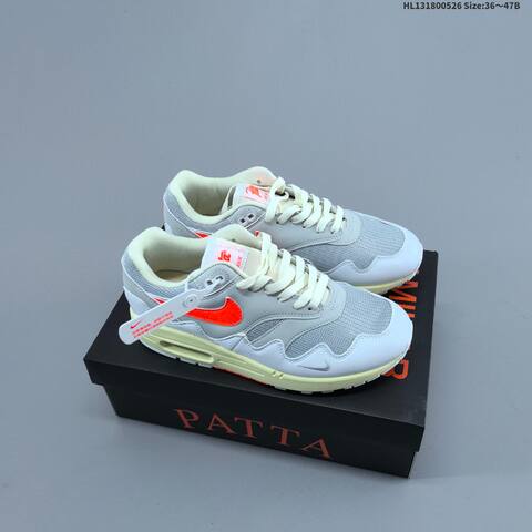 Nike Air Max 1 Grey White Bright Orange Cream Black EU 36-47 Sneaker - Unisex (BS-60127)