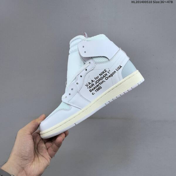 Nike Air Jordan 1 Retro High OG x Off-White "UNC" white/light blue/grey 36~47B basketball
