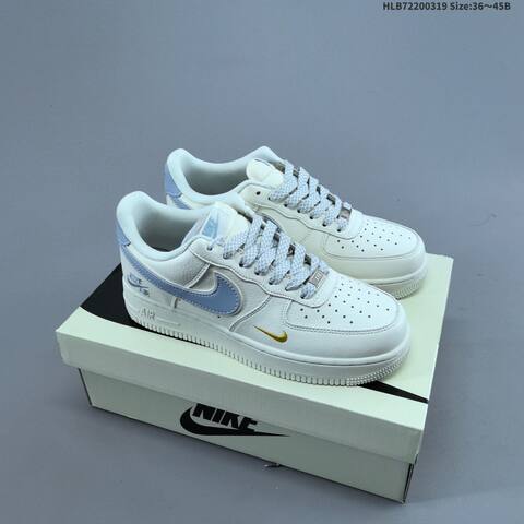 Nike Air Force 1 07 LV8 Off White Light Blue Yellow EU 36-45 Sneaker - Unisex (BS-61259)
