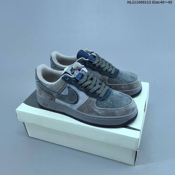 Nike Air Force 1 07 Low light grey white blue orange EU 36-45 sneaker