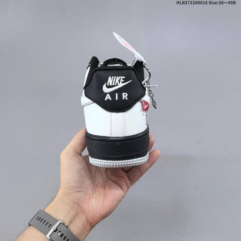 Nike Air Force 1 07 LV8 RJ1988-004 Black White Grey Red EU 36-45 Sneaker - Unisex (BS-59909)