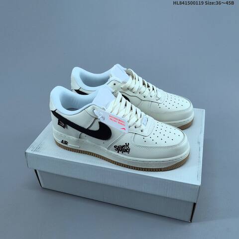 Nike Air Force 1 Low Beige Black White Brown EU 36-45 Sneaker - Unisex (BS-61902)