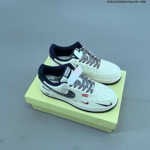 Nike Air Force 1 07 Low Off White Dark Blue Burgundy EU 36-45 Sneaker - Unisex (BS-59891)