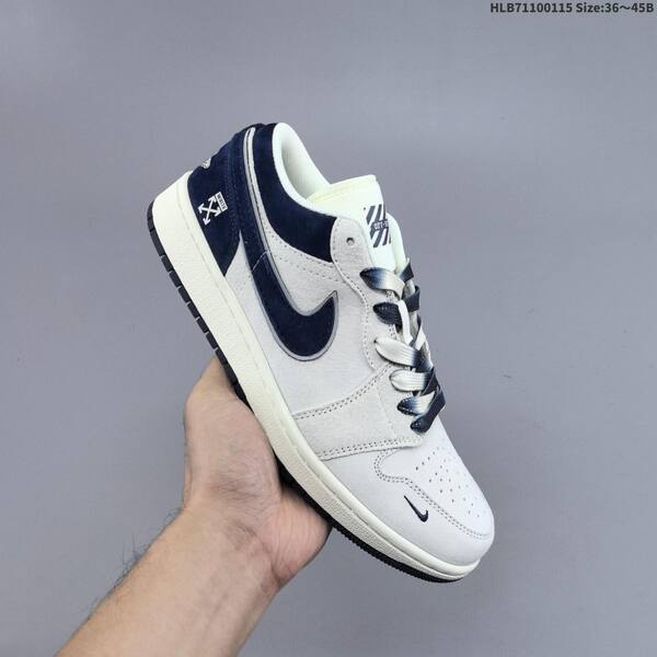 Nike Air Jordan 1 Low white/light grey/black EU 36~45 basketball