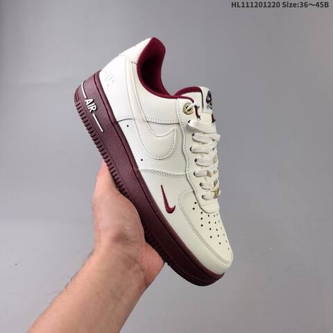 Nike Air Force 1 07 Low White Burgundy Gold White Pink Light Blue EU 36 45 Sneaker EU 36-45 - Unisex (BS-62547)