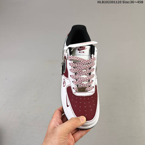Nike Air Force 1 07 Low HV5999 White Dark Red Black EU 36-45 Sneaker - Unisex (BS-63407)