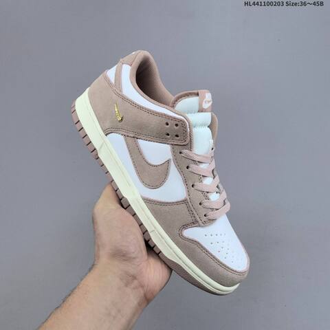 Nike SB Dunk Low Pro White Taupe Pink Cream EU 36-45 Skate Shoe - Unisex (BS-61567)