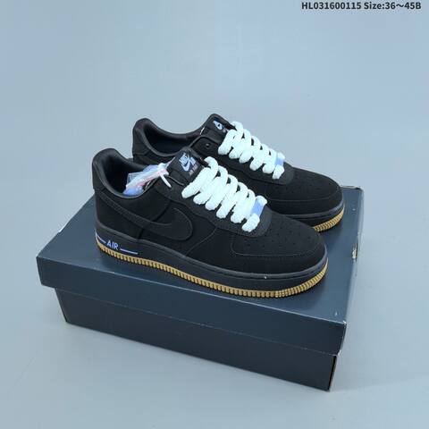 Nike Air Force 1 07 LV8 HF2014-10 Black White Light Blue Gum EU 36-45 Sneaker - Unisex (BS-61953)