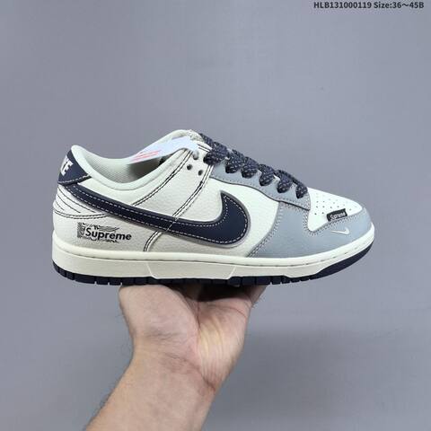 Nike Dunk Low Supreme Off White Grey Navy Blue EU 36-45 Skate Shoe - Unisex (BS-61893)