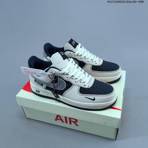 Nike Air Force 1 07 Low Sail Navy Blue Grey EU 36-45 Sneaker - Unisex (BS-61163)