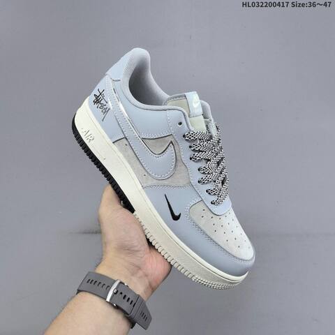 Nike Air Force 1 07 LV8 Light Grey Off White Black Silver EU 36-47 Sneaker - Unisex (BS-60688)