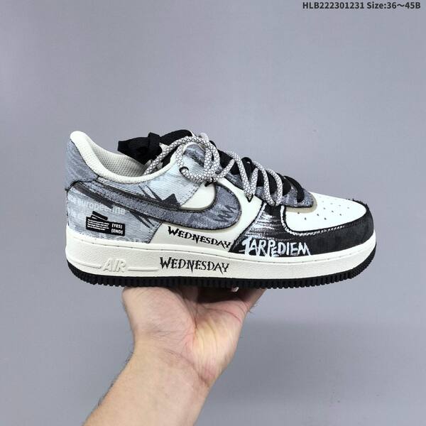 Nike Air Force 1 07 black white gray blue EU 36-45 skate shoe