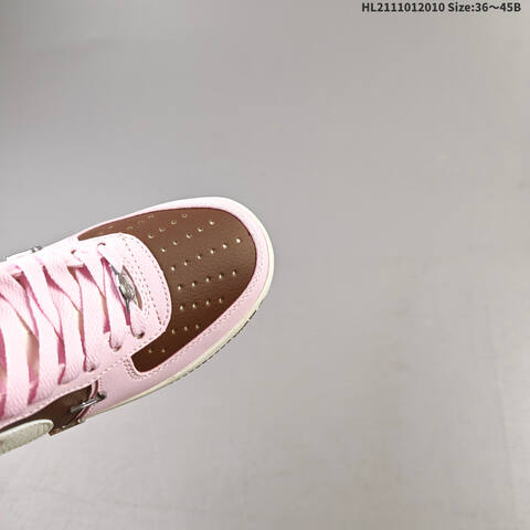 Nike Air Force 1 07 Low Pink White Brown Silver EU 36-45 Sneaker - Unisex (BS-62802)