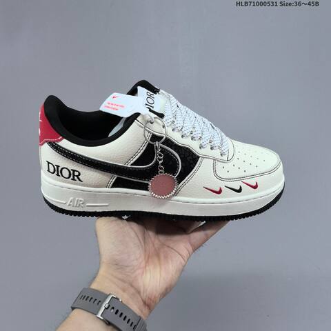 Nike Air Force 1 07 Low Off White Navy Blue Silver EU 36-45 Sneaker - Unisex (BS-60046)