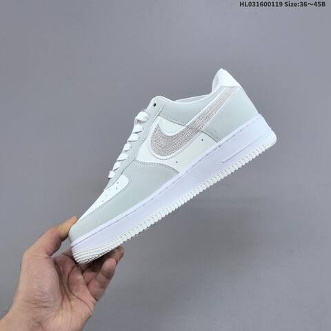 Nike Air Force 1 Low Light Grey White Silver EU 36-45 Sneaker - Unisex (BS-61885)