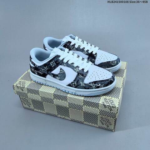 Nike Dunk Low White Brown Blue EU 36-45 Skate Shoe - Unisex (BS-62131)