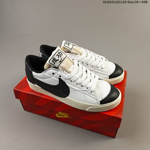 Nike Blazer Low 77 Jumbo White Black Red Sail EU 36 45 Skate Shoe EU 36-45 - Unisex (BS-63383)