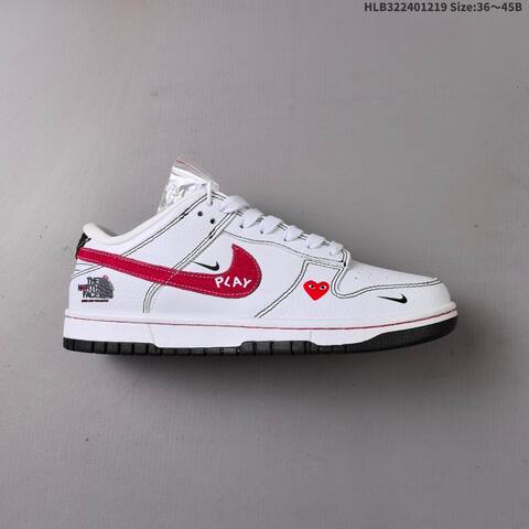 Nike SB Dunk Low White Red Black EU 36-45 Skate Shoe - Unisex (BS-62564)