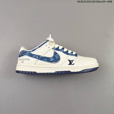 Nike SB Dunk Low Cream White Navy Blue EU 36-45 Skate Shoe - Unisex (BS-63028)