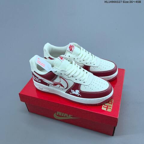 Nike Air Force 1 07 LV8 White Red Black Gold EU 36-45 Sneaker - Unisex (BS-61087)