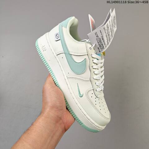 Nike Air Force 1 07 FB1839-211 Sail Light Mint White Blue EU 36-45 Sneaker - Unisex (BS-63493)