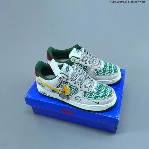 Nike Air Force 1 07 Low Grey Green Yellow Red White EU 36-45 Sneaker - Unisex (BS-60094)