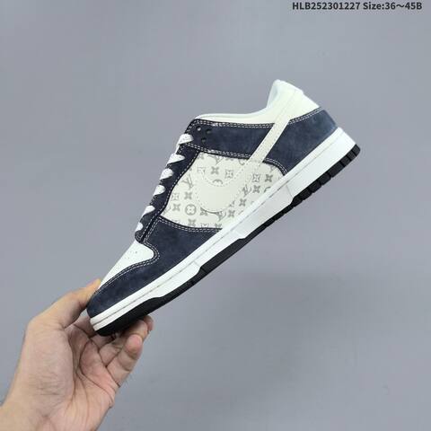 Nike Dunk SB Low Louis Vuitton Off White Dark Navy Grey EU 36-45 Skate Shoe - Unisex (BS-62383)