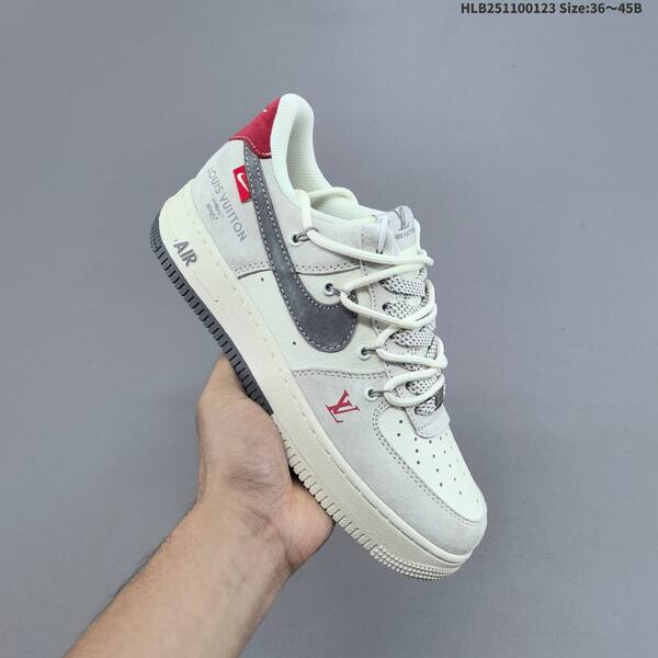 Nike Air Force 1 07 LV8 off white grey red navy blue EU 36-45 sneaker
