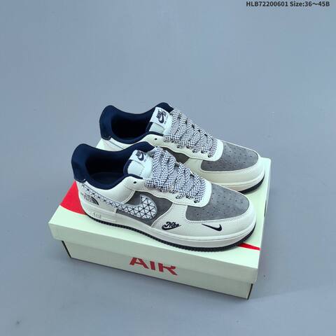 Nike Air Force 1 07 LV8 JR8888 004 Off White Grey Navy Blue EU 36 45 Skate Shoe EU 36-45 - Unisex (BS-60007)