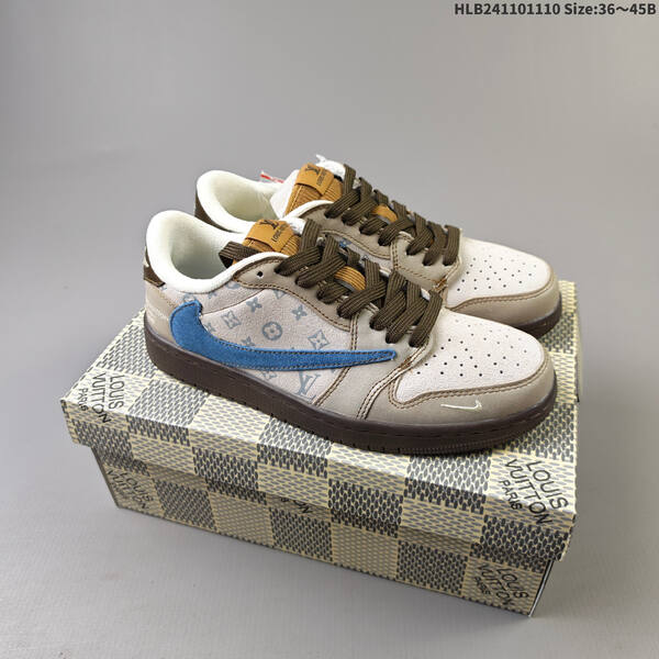 Nike Air Jordan 1 x Travis Scott beige/cream with purple and blue accents EU 36-45 casual