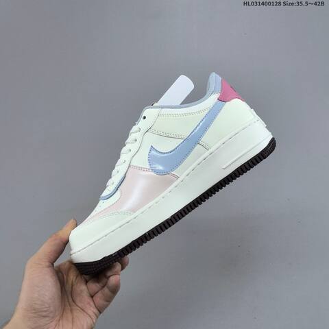 Nike WMNS Air Force 1 Shadow Sail Light Blue Pink Dark Brown EU 35 5-42 Sneaker - Unisex (BS-61659)