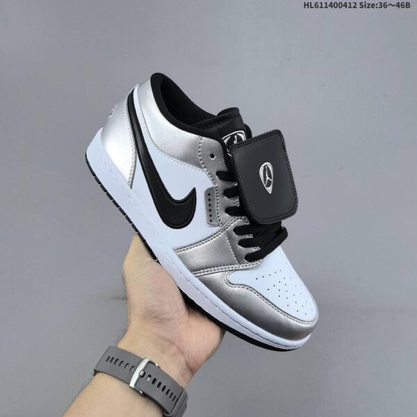 Jordan Air Jordan 1 Mid silver/white/black 36~46B basketball