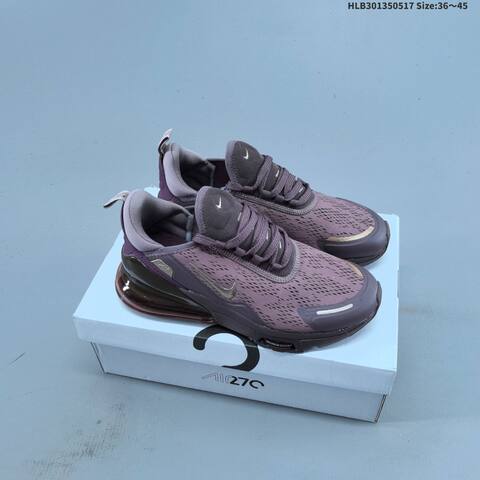 Nike Air Max 270 Flyknit Purple Grey Black Rose Gold EU 36-45 Running Shoe - Unisex (BS-60311)
