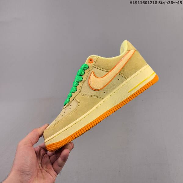 Nike Air Force 1 Low white dark green metallic green orange EU 36-45 sneaker