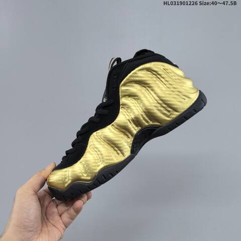 Nike Little Posite Pro 624041-701 Metallic Gold Black White EU 40-47 5 Basketball Shoe - Men's (BS-62432)