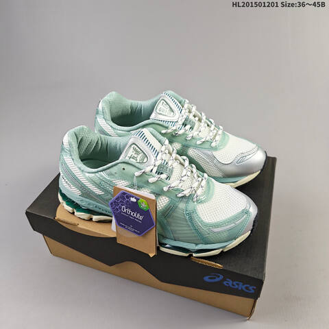 ASICS Gel Kayano 12 1 Kith White Silver Mint Green Yellow EU 36-45 Running Shoe Running Sneakers - Unisex (BS-69201)