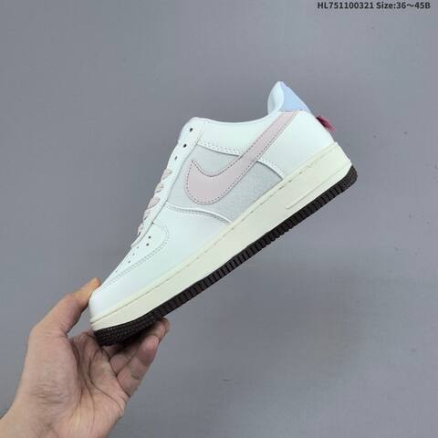 Nike Air Force 1 07 White Light Pink Light Blue Dark Brown EU 36-45 Sneaker - Unisex (BS-61206)