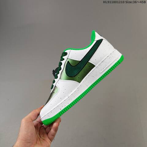 Nike Air Force 1 Low White Dark Green Bright Green Orange EU 36-45 Sneaker - Unisex (BS-62791)