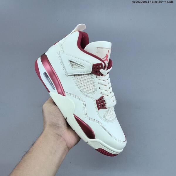 Jordan Air Jordan 4 Retro white/white-sierra red 36~47.5 basketball