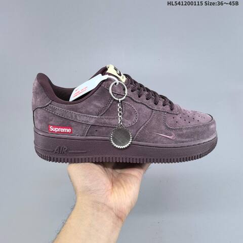 Nike Air Force 1 07 Supreme White Brown Black EU 36-45 Skate Shoe - Unisex (BS-61969)