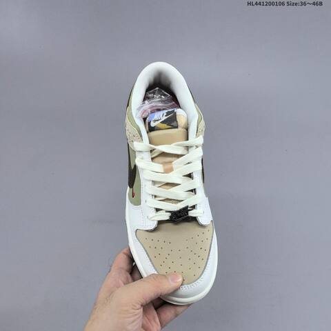 Nike Dunk Low White Beige Olive Green Dark Brown EU 36-46 Skate Shoe - Unisex (BS-62187)
