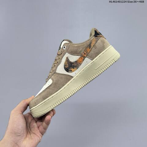 Nike Air Force 1 07 Khaki Beige Brown Black EU 36-46 Sneaker - Unisex (BS-62492)