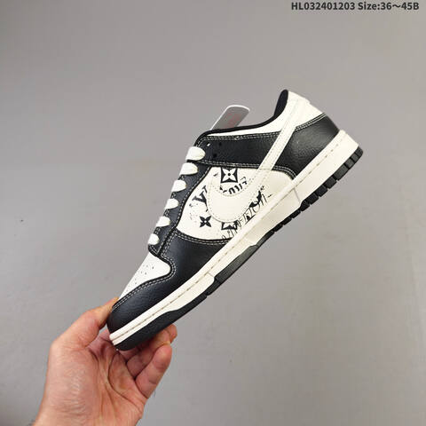 Nike SB Dunk Low Off White Black EU 36-45 Skate Shoe - Unisex (BS-62874)