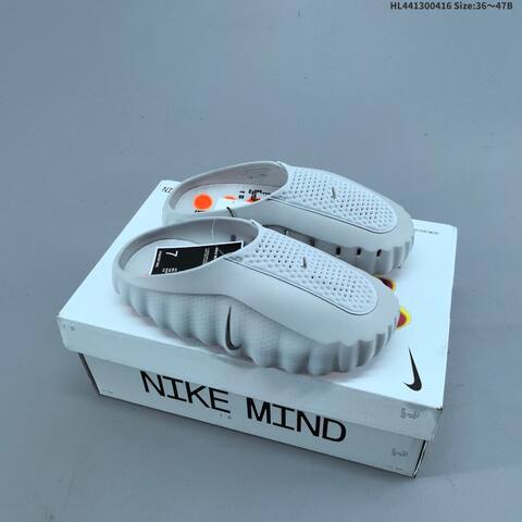 Nike Mind 001 HQ4307-600 Black Light Grey Silver Orange EU 36-47 Slides - Unisex (BS-60696)