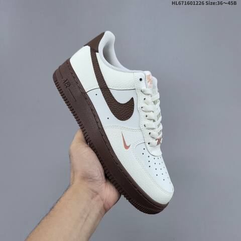 Nike Air Force 1 Low White Brown Rose Gold EU 36-45 Sneaker - Unisex (BS-62409)
