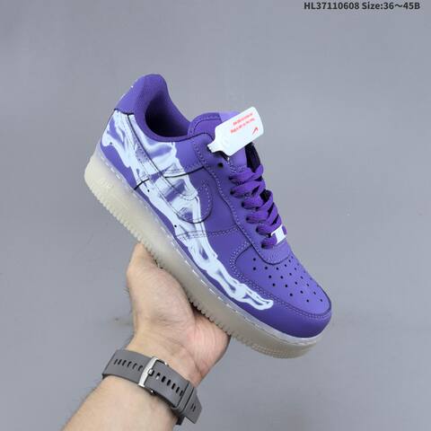 Nike Air Force 1 07 Skeleton Black Purple White EU 36-45 Sneaker - Unisex (BS-59950)