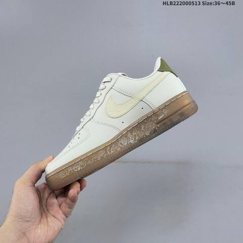 Nike Air Force 1 07 Light Beige Olive Green Gum Brown EU 36-45 Sneaker - Unisex (BS-60346)