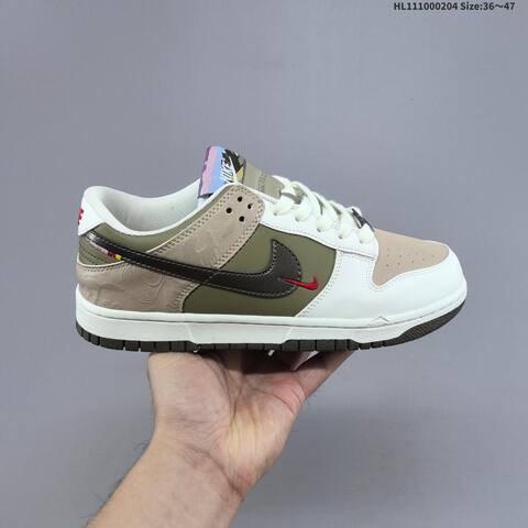 Nike SB Dunk Low Pegasus Pack CNY IQ1118-220 White Olive Khaki Black Red EU 36-47 Skate Shoe - Unisex (BS-61533)