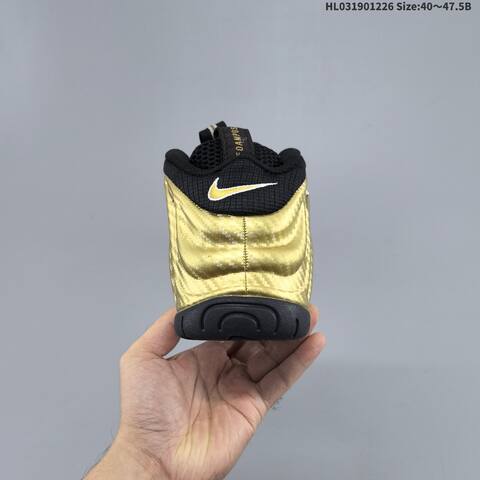 Nike Little Posite Pro 624041-701 Metallic Gold Black White EU 40-47 5 Basketball Shoe - Men's (BS-62432)